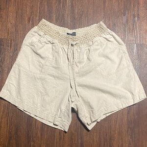 Sound/Style Linen Blend Beige Drawstring Shorts